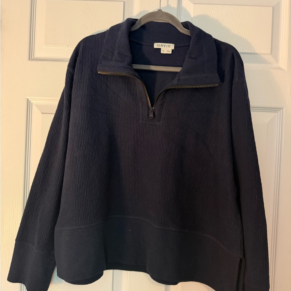 Orvis Navy Quarter-Zip Pullover